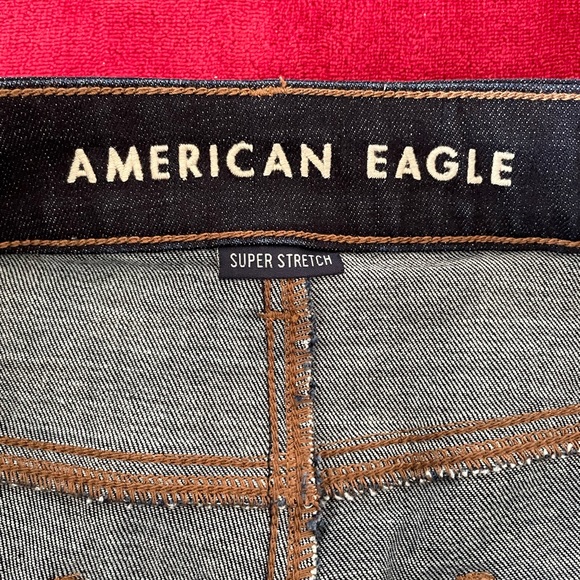 American Eagle Super Stretch Dark wash High Rise Wide Leg Denim Jeans - Picture 7 of 10